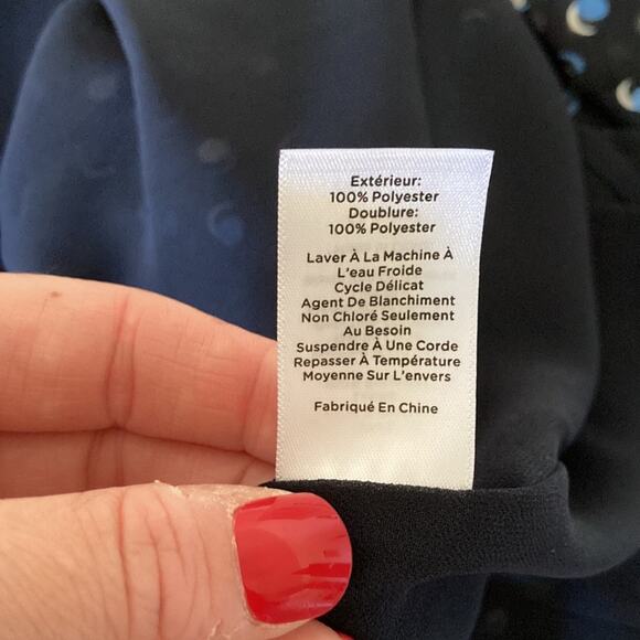 Talbots Blue Dotted Chiffon Skirt, Size 12P - Picture 6 of 7